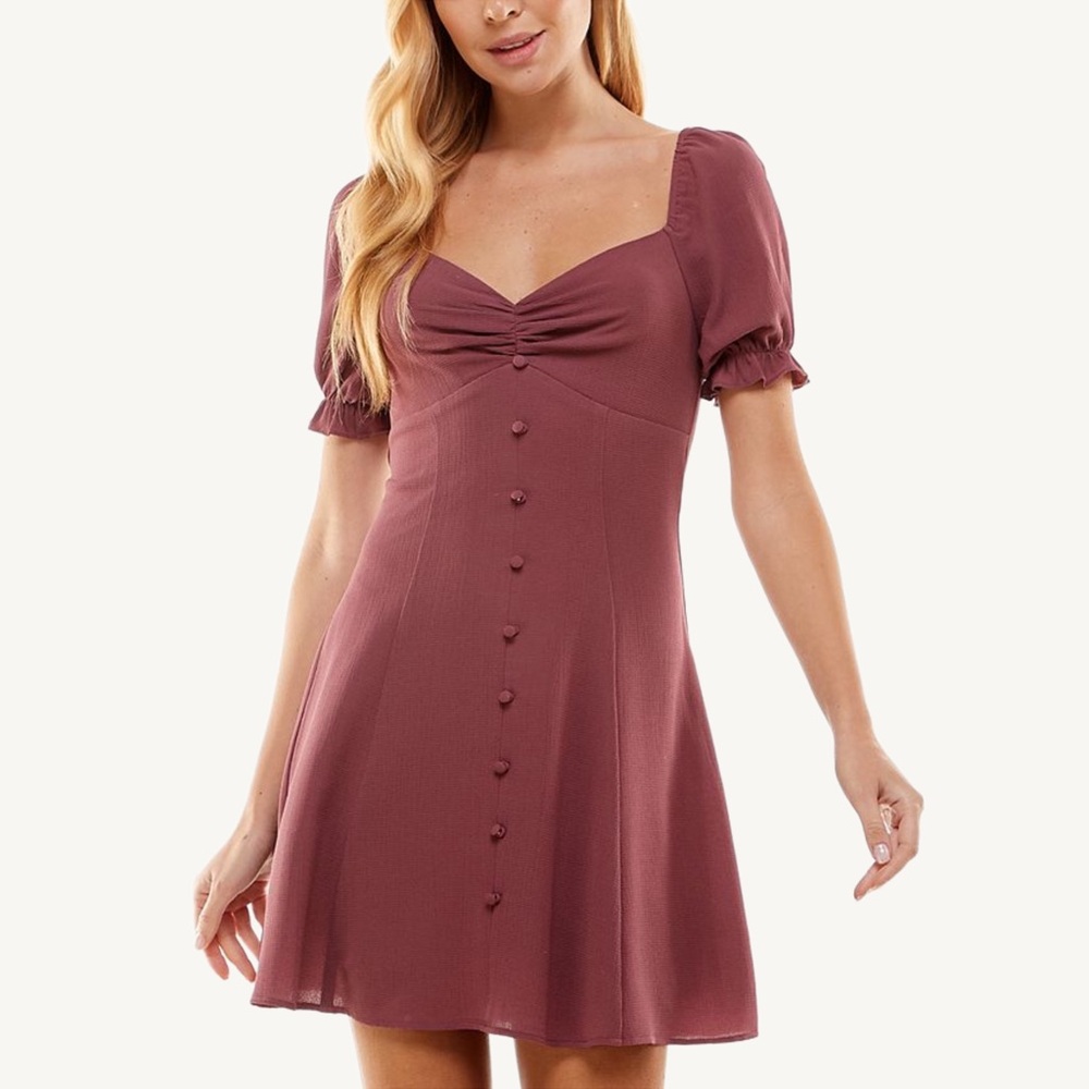 NWT! | CITY STUDIOS sweetheart-neck fit and flare mauve dress